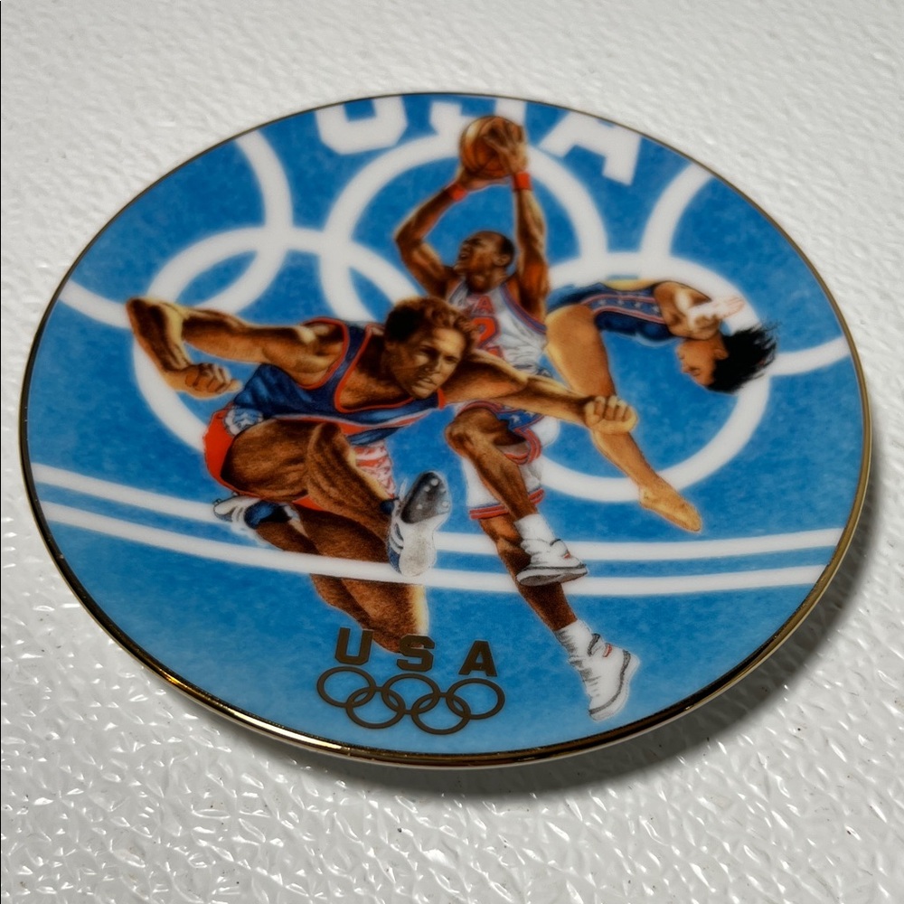 1996 Team USA Commemorative Plate Trimmed In 22K Gold